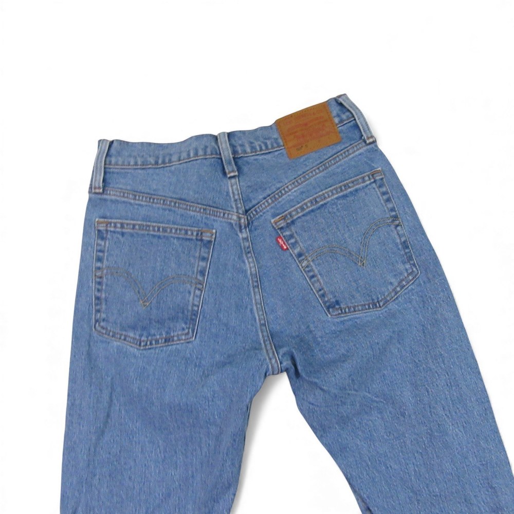Levis Womens 501S Premium Jeans 26 X 30 Skinny Medium Wash Blue Embroidered - Picture 4 of 11